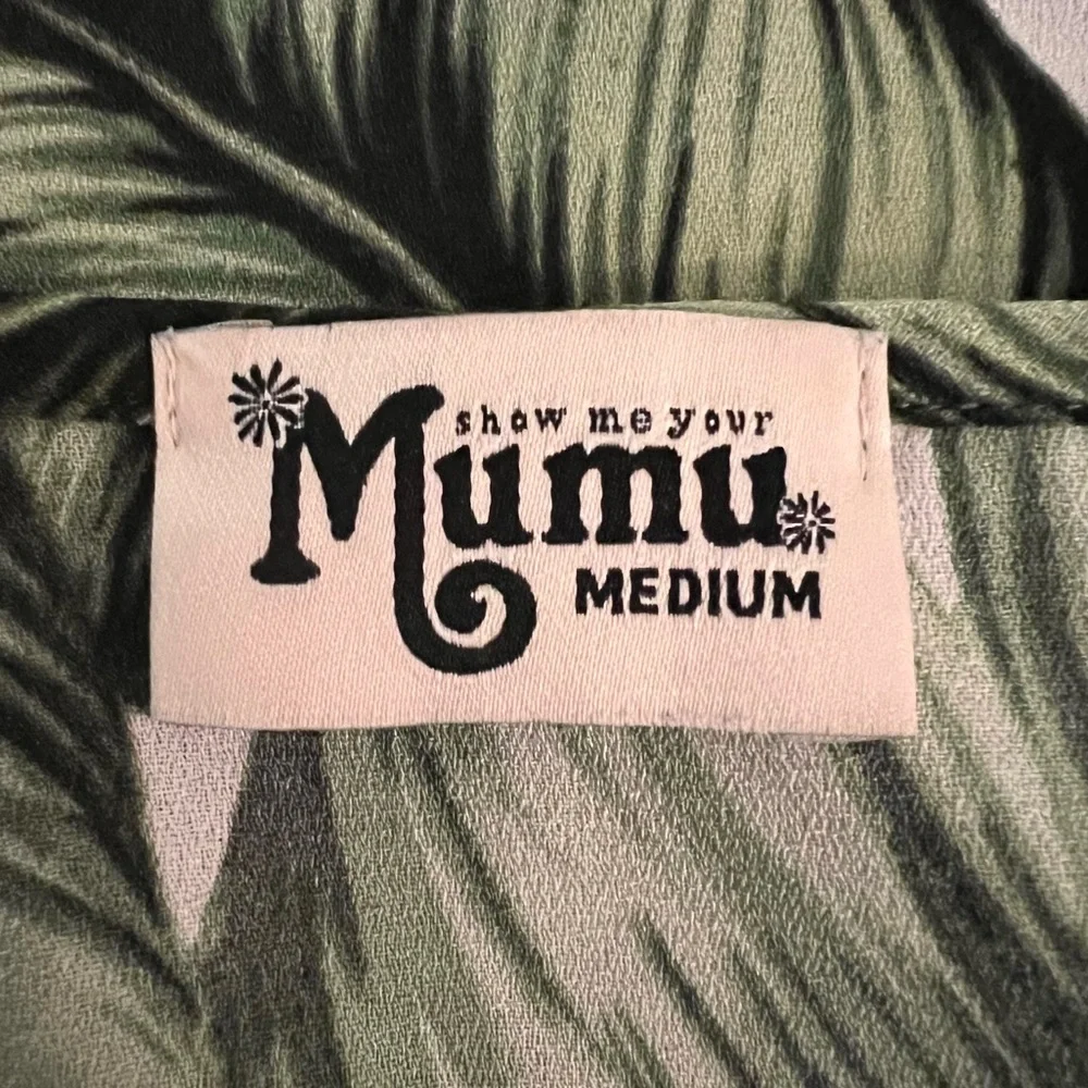 Show Me Your Mumu Peta Boo Frond of You Palm Print Cold Shoulder Coverup Top M